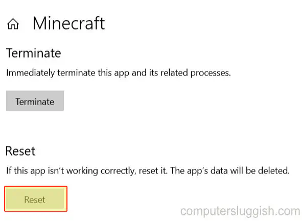 Как перезагрузить игру Minecraft в Windows 10