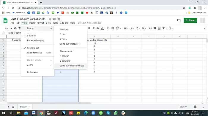 Как разморозить ячейки в Google Sheets Как разморозить ячейки в Google Sheets