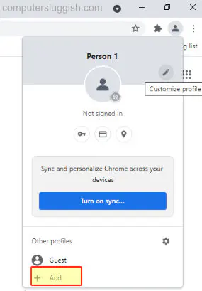 Google Chrome Добавить новый профиль пользователя