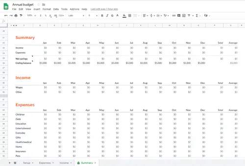 5 бесплатных шаблонов для составления бюджета для Google Sheets