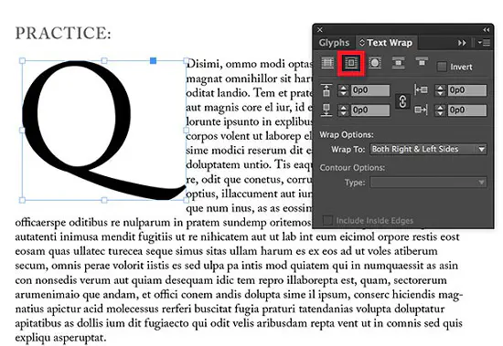 Как обернуть текст в Adobe InDesign