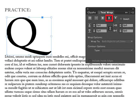 Как обернуть текст в Adobe InDesign