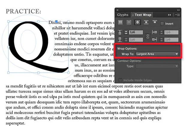 Как обернуть текст в Adobe InDesign