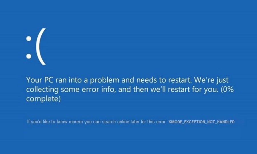 Как исправить ошибку KMode_Exception_Not_Handled