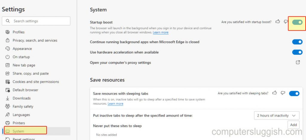 Увеличение времени запуска Microsoft Edge в Windows 10