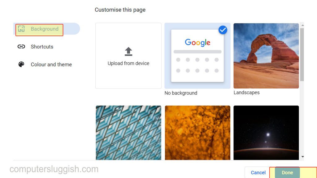 Как изменить фон браузера Google Chrome