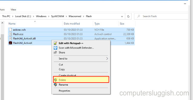 FIX Ошибка разрешения Adobe Flash Player при удалении файлов
