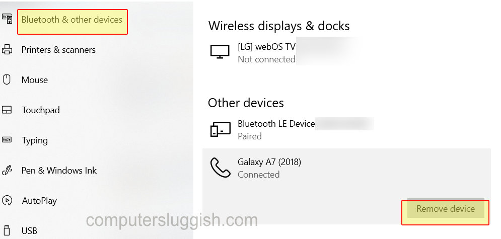 Как удалить устройство из Bluetooth в Windows 10