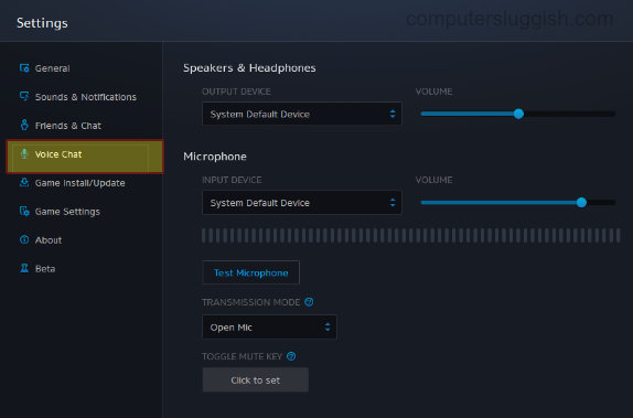 Как исправить неработающий микрофон в приложении Battle.Net