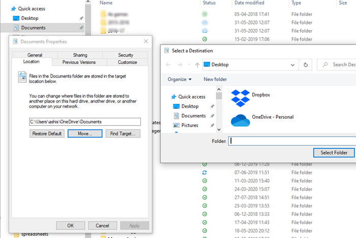 Как изменить расположение пользовательских папок в Windows 10