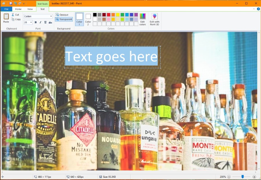Как добавить, раскрасить и повернуть текст в MS Paint